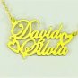 PERSONALIZED 18K GOLD PLATED ANY 2 TWO NAMES COUPLE NAME NECKLACE LOVE US SELLER