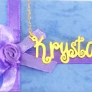 PERSONALIZED 18K GOLD PLATED CURLY STYLE ANY NAME PLATE NECKLACE  ** US SELLER