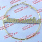 PERSONALIZED 14K GOLD PLATED 1.5" (SMALL) STUD HOOP NAME EARRINGS * ANY NAME