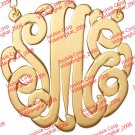 PERSONALIZED 14K GOLD PLATED 3 INITIAL 1.5" LARGE  ROUND MONOGRAM NECKLACE