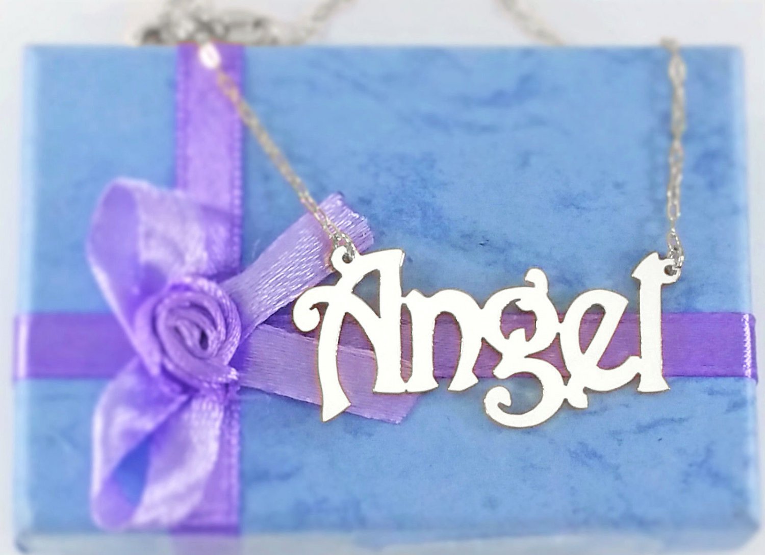 PERSONALIZED STERLING SILVER Harrington STYLE ANY NAME PLATE NECKLACE *US SELLER