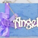 PERSONALIZED STERLING SILVER Harrington STYLE ANY NAME PLATE NECKLACE *US SELLER