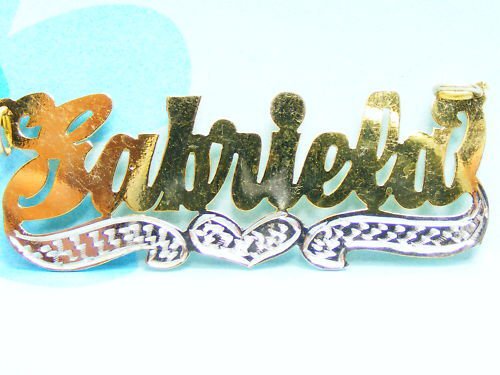 GABRIELLLA 14K GP NAME PLATE CHAIN PERSONALIZED GIFT