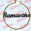 PERSONALIZED 14K GOLD PLATED 2:00" MEDIUM HOOP NAME EARRINGS *ANY NAME * US SHIP