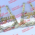 PERSONALIZED 14K GP 2" (medium) TRIANGLE BAMBOO DOOR KNOCKERS ANY NAME EARRINGS