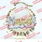 PERSONALIZED 14K GF 1.25" 1 1/4"  BABY SIZE BAMBOO NAME EARRINGS HOOPS (ANY NAME