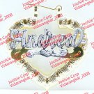 PERSONALIZED 14K GOLD PLATED  1.5" 1 1/2" HEART BAMBOO NAME EARRINGS up to 7 let