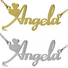 Personalized 18K Gold Plated / Sterling Silver Name Plate Necklace Fiolex Girls