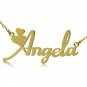 Personalized 18K Gold Plated / Sterling Silver Name Plate Necklace Fiolex Girls