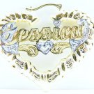 PERSONALIZED 14K GF 3 1/2 " HEART BAMBOO NAME EARRINGS