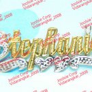 PERSONALIZED 14K GOLD PLATED NAME PLATE NECKLACE W/CHA *ANY NAME 2TONE US SELLER