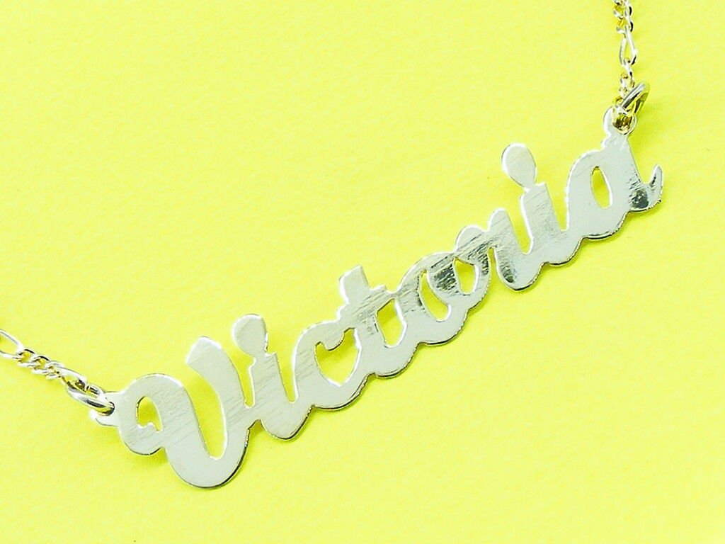 PERSONALIZED  SILGLE 18K GOLD GP  NAMEPLATE NECKLACE