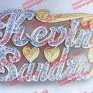 PERSONALIZED DOUBLE TWO 2 NAME PLATE NECKLACE W/ CHAIN