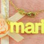 PERSONALIZED GOLD PLATED ANY NAME PLATE NECKLACE (BLOCK LOWER CASE) US SELLER