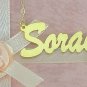 PERSONALIZED GOLD PLATED ANY NAME PLATE NECKLACE  BRUSH SCRIPT  * US SELLER