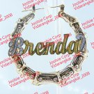 PERSONALIZED 14K GOLD PLATED  2" MEDIUM  BAMBOO NAME EARRINGS ANY NAME US SELLER