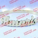 PERSONALIZED BABY 14K GOLD GF NAME BANGLE BRACELET 5mm WIDE 2" IN DIAMETER  6" L