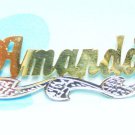 PERSONALIZED 14K GOLD / SILVER NAME PLATE CHAIN AMANDA