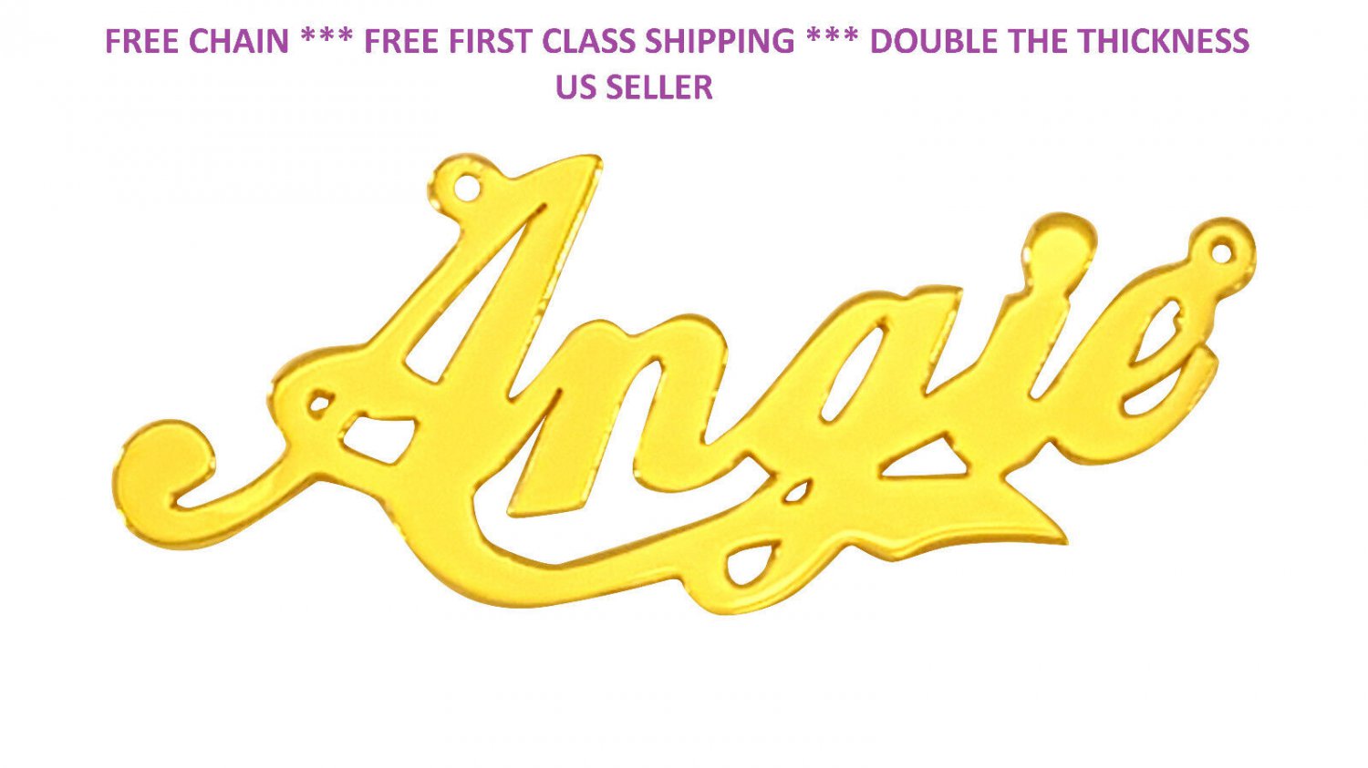PERSONALIZED 14K GOLD PLATED  NAME PLATE CHAIN NECKLACE COLA STYLE ** US SELLER