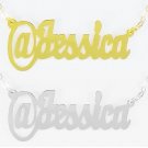 Personalized 18K Gold Plated / Sterling Silver Name Necklace twitter Style @name