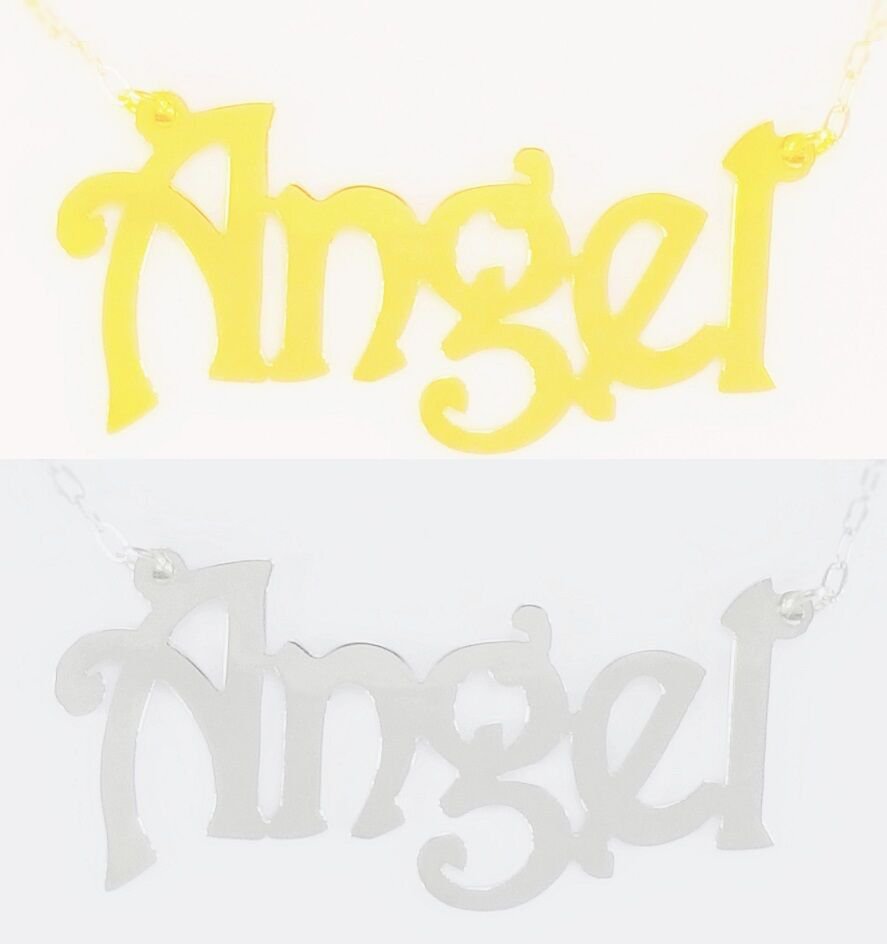 Personalized 18K Gold Plated / Sterling Silver Name Necklace Harrington Style