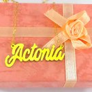 PERSONALIZED 18K GOLD PLATED ANY  NAME PLATE NECKLACE  US SELLER ACTONIA STYLE