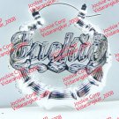PERSONALIZED 1.5" SMALL  SILVER BAMBOO NAME EARRINGS