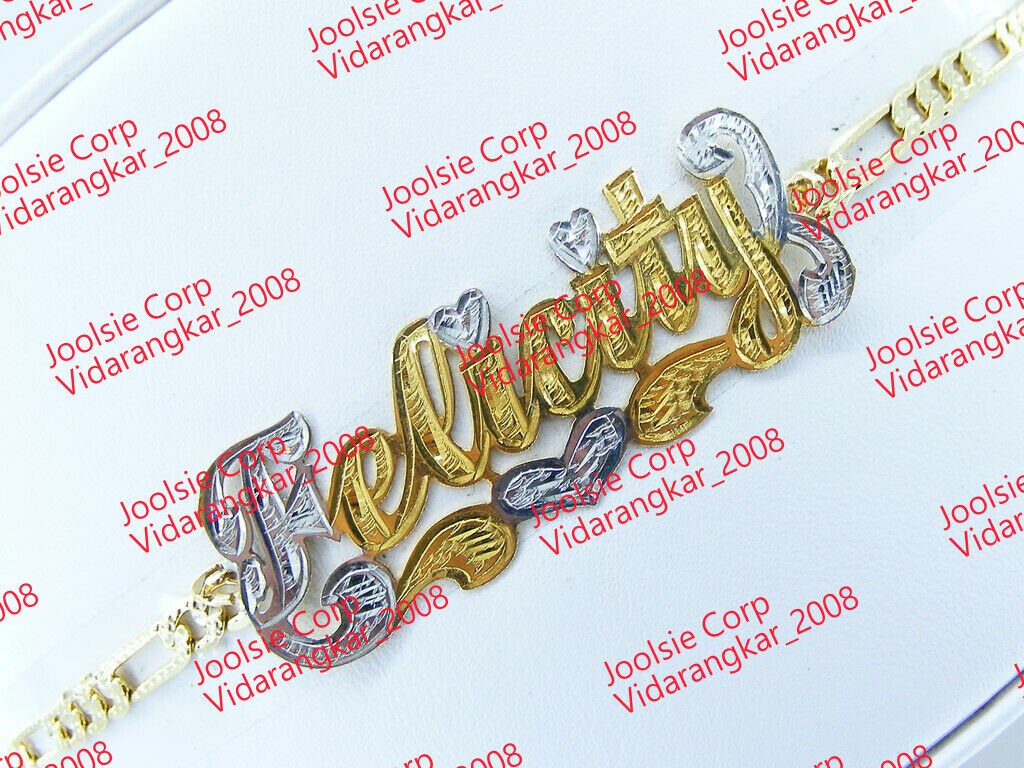 PERSONALIZED 14K GOLD PLATED NAME PLATE BRACELET * ANY NAME * ANY SIZE *