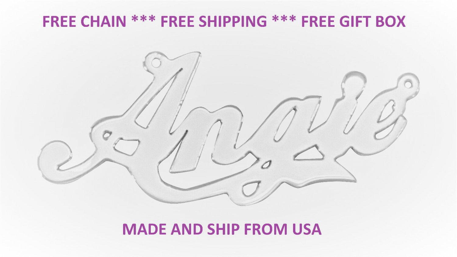 PERSONALIZED STERLING SILVER NAME PLATE CHAIN NECKLACE COLA STYLE ** US SELLER