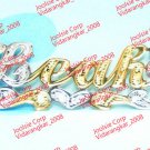 PERSONALIZED 14K GOLD PLATED NAME NECKLACE PLATE CHAIN , ANY NAME UP TO 9 LETTER