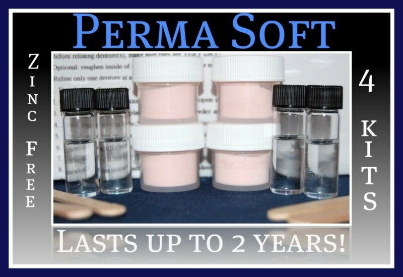 Perma Soft RelineDenture Adhesive Alternative!4 kitsFalse Teeth