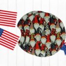 Set of 2 Car Cup Coasters Red White & Blue Gnome