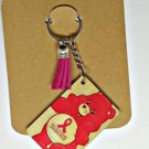 Custom made Breast Cancer Awereness Wooden Keychain