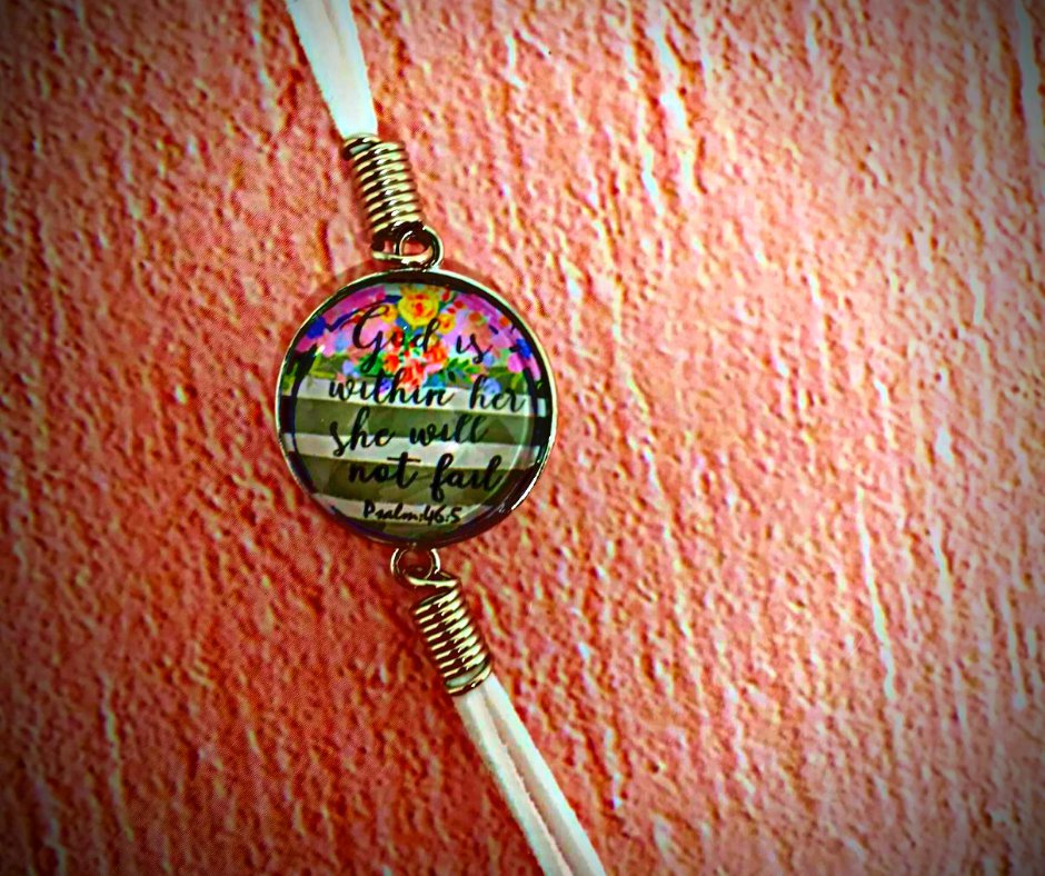 Custom God is within her corded charm bracelet