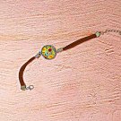 Custom sunflower corded charm bracelet