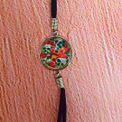 Custom skull and rose corded charm bracelet