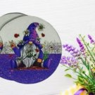 Set of 2 Car Cup Coasters Purple Gnome