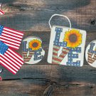 Set of 2 USA Love Car Coasters with Matching Air Freshener