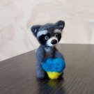 Raccoon from Ukraine, felted toy