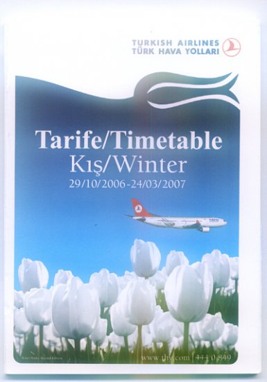 TURKISH AIRLINES - 2006-2007 WINTER DOMESTIC LINES TIMETABLE - 2. EDITION