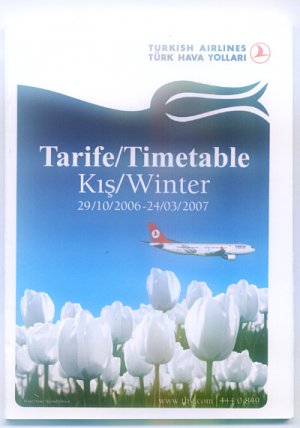 TURKISH AIRLINES - 2006-2007 WINTER DOMESTIC LINES TIMETABLE - 2. EDITION