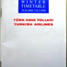 TURKISH AIRLINES - 1989-90 WINTER TIMETABLE - RARE