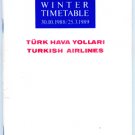 TURKISH AIRLINES - 1988-89 WINTER TIMETABLE - RARE