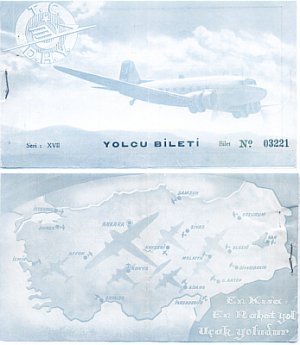 TURKISH STATE AIRLINES - 1947 ANKARA - ISTANBUL TICKET - ULTRA RARE