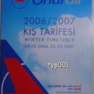 ONUR AIR - TURKISH AIRLINE - 2006-2007 WINTER TIMETABLE