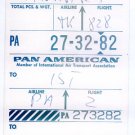 PAN AM - 1962 INTERLINE BAGGAGE CLAIM STUB TO ISTANBUL & ANKARA - TURKEY