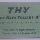 TURKISH AIRLINES - 1962 IZMIR - ISTANBUL ONE WAY TICKET