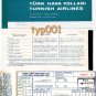 TURKISH AIRLINES - 1969 SAMSUN-ISTANBUL TICKET - DARK TURQUOISE