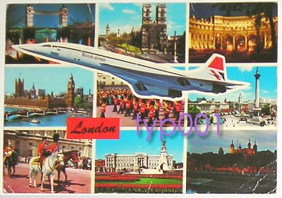 BRITISH AIRWAYS - 1981 CONCORDE OVER LONDON POSTCARD