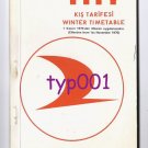 TURKISH AIRLINES - 1970 WINTER SYSTEM TIMETABLE & RATES - VISCOUNT, F-27 & DC-9